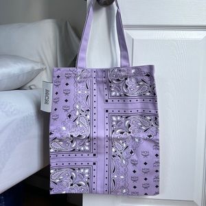 MCM Bandana Print Purple Tote Bag